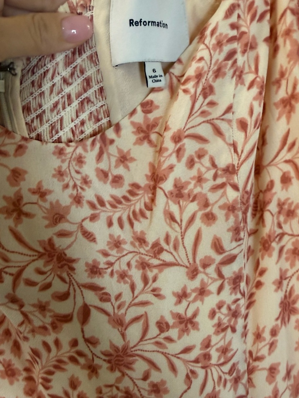 Reformation Gloria Pink Floral Puff-Sleeve Maxi Dress - Picture 6 of 6